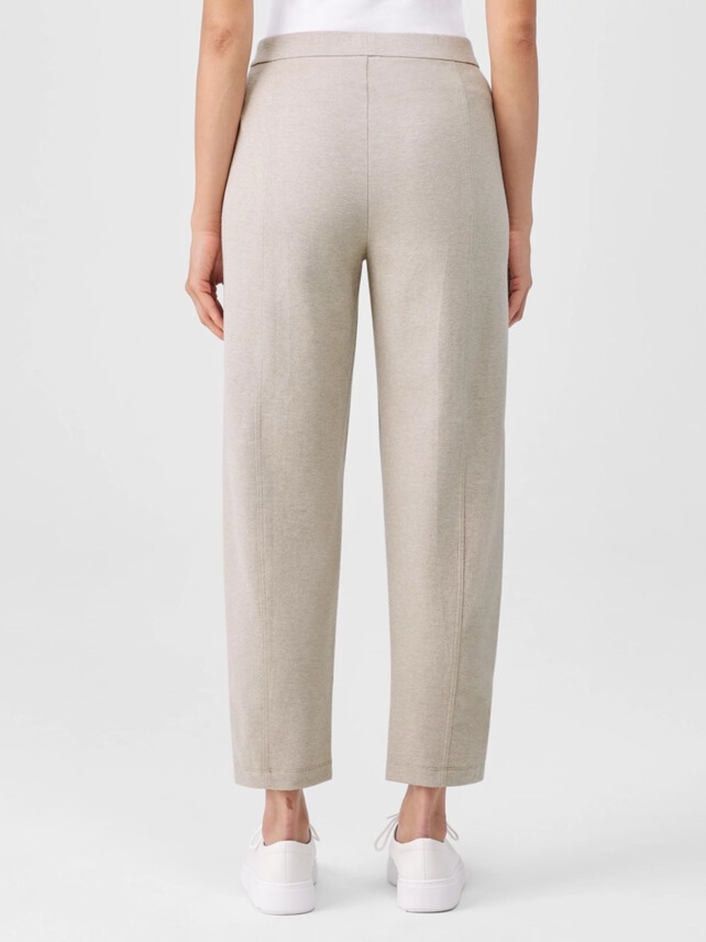 Eileen Fisher Organic Cotton Melange Crepe Lantern Pant XL Tan Minimal Lagenlook - Picture 3 of 12